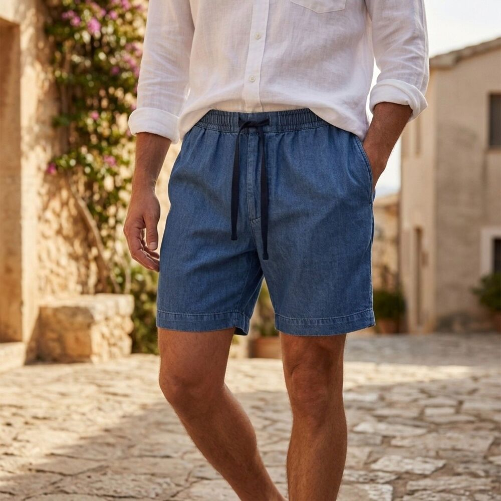 Officine Générale Tencel Shorts Blue Drawstring EU 50 / US 32 NWT